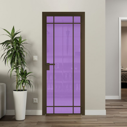 Межкомнатная дверь ProfilDoors 5 AG стекло Кризет фиолетовое цвет профиля Деорэ