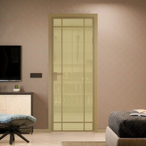 Межкомнатная дверь ProfilDoors 5 AG стекло Кризет золото цвет профиля Золото
