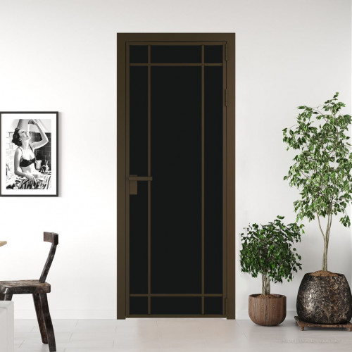 Межкомнатная дверь ProfilDoors 5 AG стекло Монохром черный триплекс цвет профиля Деорэ