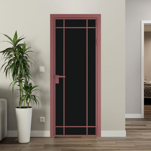 Межкомнатная дверь ProfilDoors 5 AG стекло Монохром черный триплекс цвет профиля Красный антрацит
