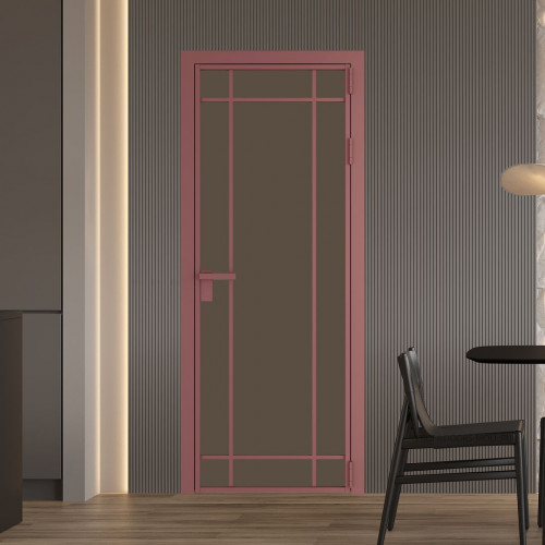 Межкомнатная дверь ProfilDoors 5 AG стекло Монохром гляссе триплекс цвет профиля Красный антрацит