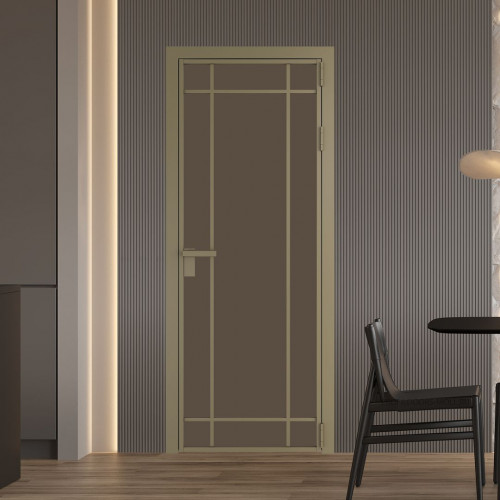 Межкомнатная дверь ProfilDoors 5 AG стекло Монохром гляссе триплекс цвет профиля Шампань