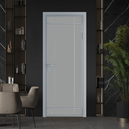 Межкомнатная дверь ProfilDoors 5 AG стекло Монохром серый триплекс цвет профиля Серебро