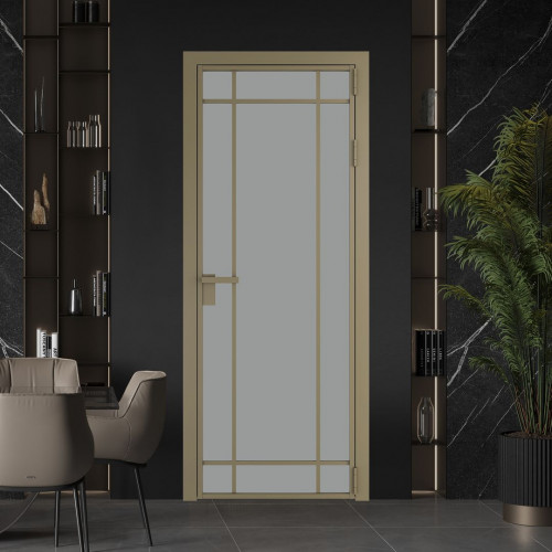 Межкомнатная дверь ProfilDoors 5 AG стекло Монохром серый триплекс цвет профиля Шампань