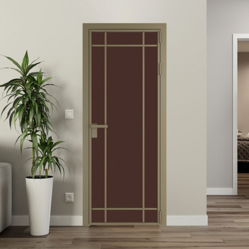 Межкомнатная дверь ProfilDoors 5 AG стекло Монохром шоколад триплекс цвет профиля Шампань
