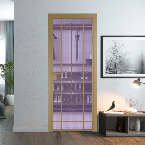Межкомнатная дверь ProfilDoors 5 AG стекло Мору фиолетовое цвет профиля Золото