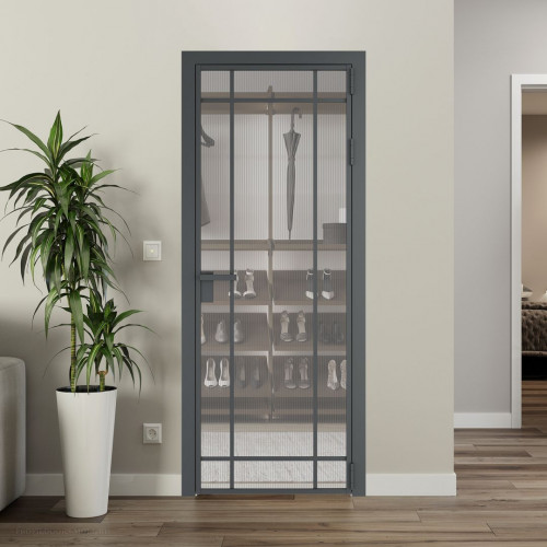 Межкомнатная дверь ProfilDoors 5 AG стекло Мору осветленное цвет профиля Серая ночь