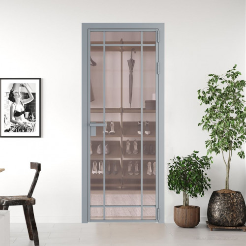 Межкомнатная дверь ProfilDoors 5 AG стекло Мору розовое цвет профиля Серебро