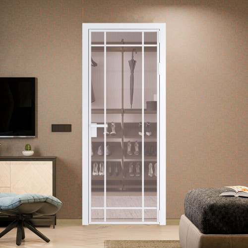 Межкомнатная дверь ProfilDoors 5 AG стекло Мору розовое цвет профиля Вайт