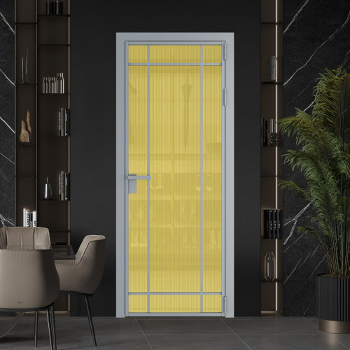 Межкомнатная дверь ProfilDoors 5 AG стекло Мору золото цвет профиля Серебро