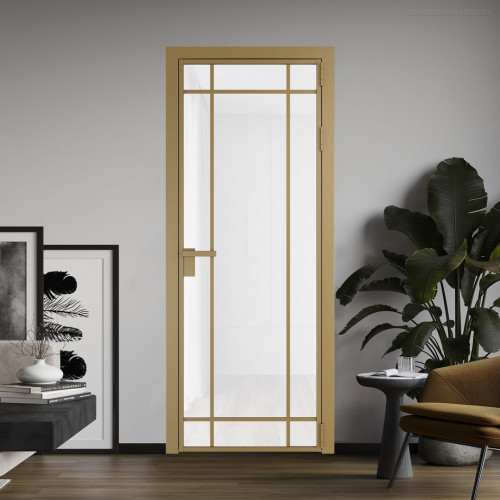 Межкомнатная дверь ProfilDoors 5 AG стекло Триплекс белый цвет профиля Золото