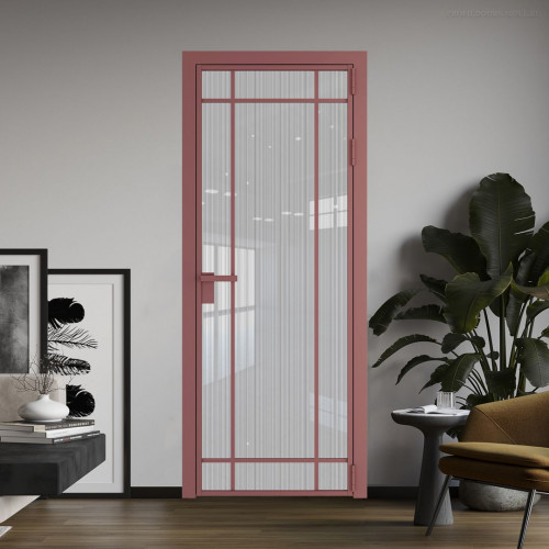 Межкомнатная дверь ProfilDoors 5 AG стекло Узор Страйп цвет профиля Красный антрацит