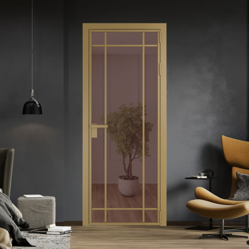 Межкомнатная дверь ProfilDoors 5 AG стекло Золотистая бронза цвет профиля Золото