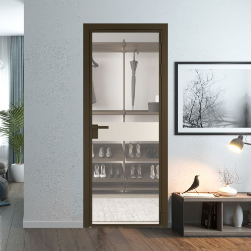 Межкомнатная дверь ProfilDoors 6 AG стекло Комфорт нейтрал цвет профиля Деорэ вставка Кремовая Магнолия