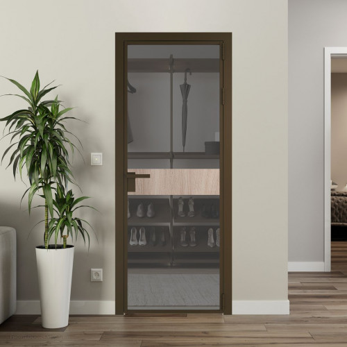 Межкомнатная дверь ProfilDoors 6 AG стекло Комфорт серый цвет профиля Деорэ вставка Дуб Сонома