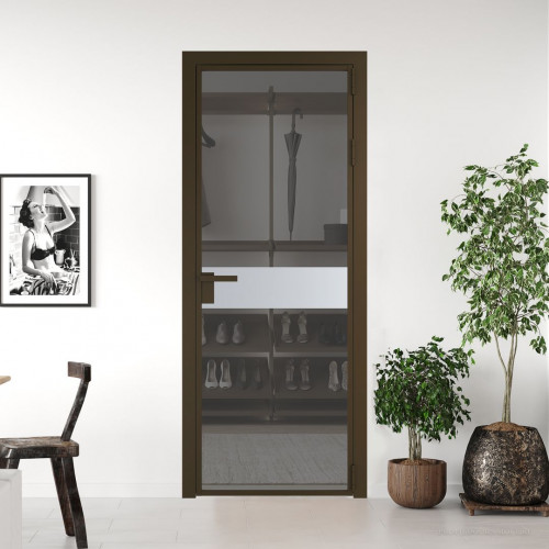Межкомнатная дверь ProfilDoors 6 AG стекло Комфорт серый цвет профиля Деорэ вставка Лайт Грей
