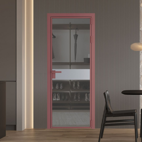 Межкомнатная дверь ProfilDoors 6 AG стекло Комфорт серый цвет профиля Красный антрацит вставка Смоки