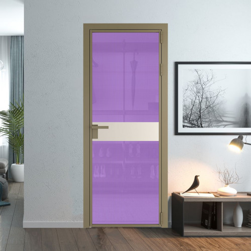 Межкомнатная дверь ProfilDoors 6 AG стекло Кризет фиолетовое цвет профиля Шампань вставка Кремовая Магнолия