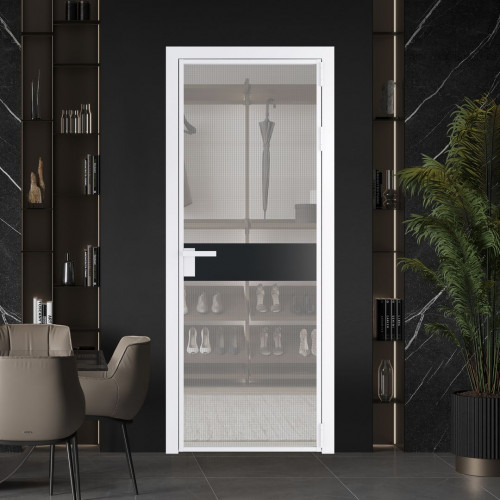 Межкомнатная дверь ProfilDoors 6 AG стекло Кризет цвет профиля Вайт вставка Блэк