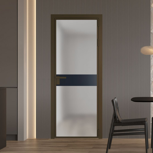 Межкомнатная дверь ProfilDoors 6 AG стекло Матовое цвет профиля Деорэ вставка Нэви Блу