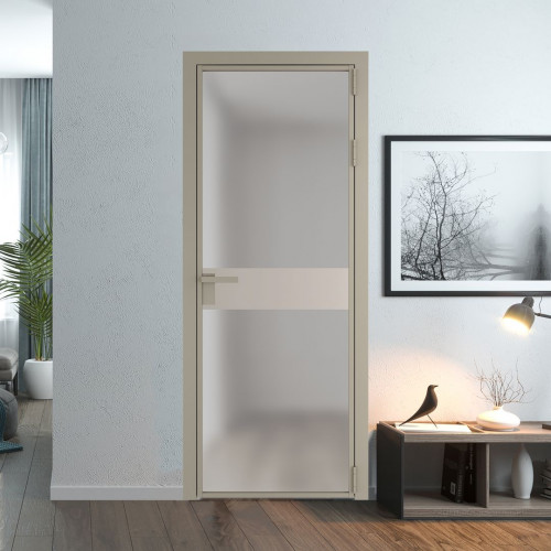 Межкомнатная дверь ProfilDoors 6 AG стекло Матовое цвет профиля Никель матовый вставка Сэнд