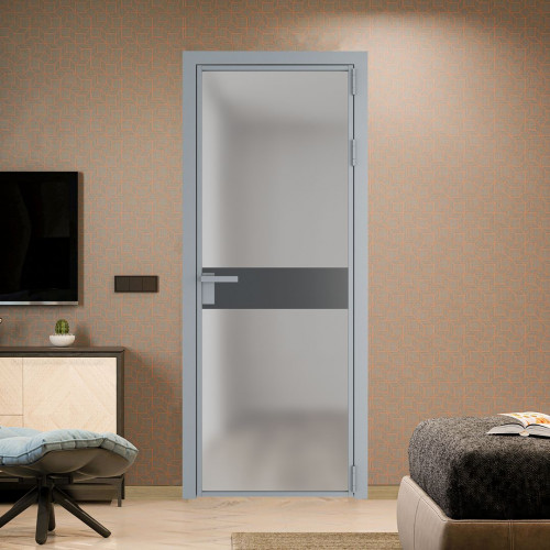 Межкомнатная дверь ProfilDoors 6 AG стекло Матовое цвет профиля Серебро вставка Графит