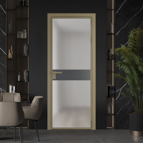 Межкомнатная дверь ProfilDoors 6 AG стекло Матовое цвет профиля Шампань вставка Графит