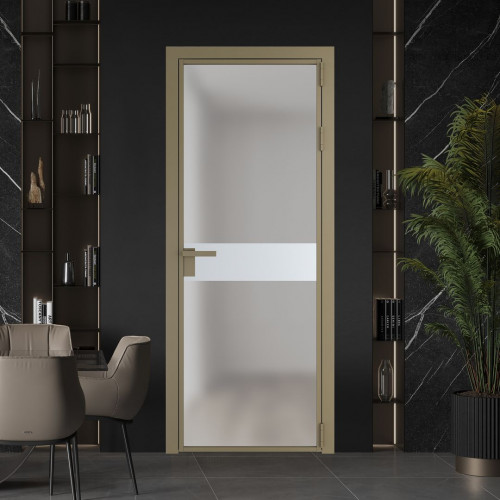 Межкомнатная дверь ProfilDoors 6 AG стекло Матовое цвет профиля Шампань вставка Вайт
