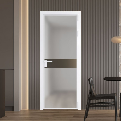 Межкомнатная дверь ProfilDoors 6 AG стекло Матовое цвет профиля Вайт вставка Перламутр бронза
