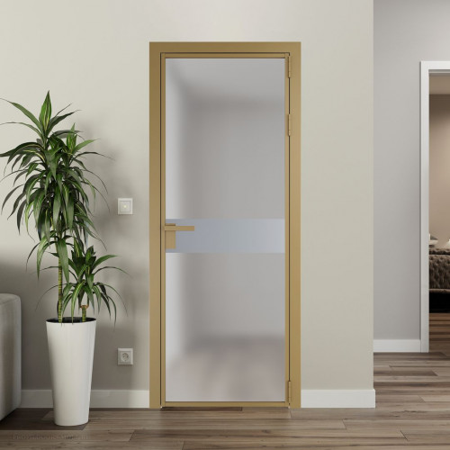 Межкомнатная дверь ProfilDoors 6 AG стекло Матовое цвет профиля Золото вставка Смоки