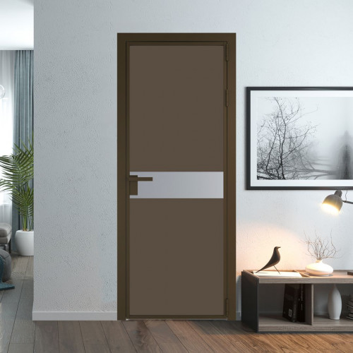 Межкомнатная дверь ProfilDoors 6 AG стекло Монохром гляссе триплекс цвет профиля Деорэ вставка Смоки