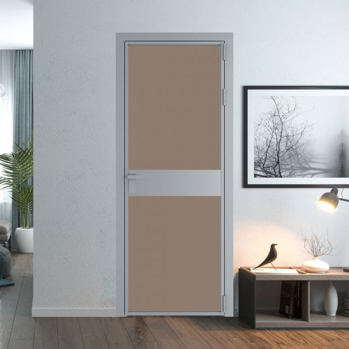 Межкомнатная дверь ProfilDoors 6 AG стекло Монохром капучино триплекс цвет профиля Серебро вставка Смоки