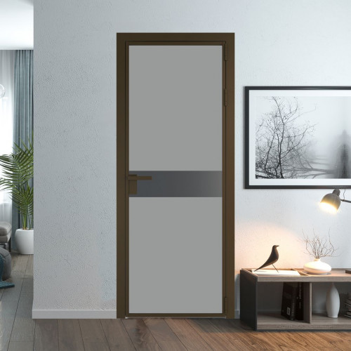 Межкомнатная дверь ProfilDoors 6 AG стекло Монохром серый триплекс цвет профиля Деорэ вставка Графит
