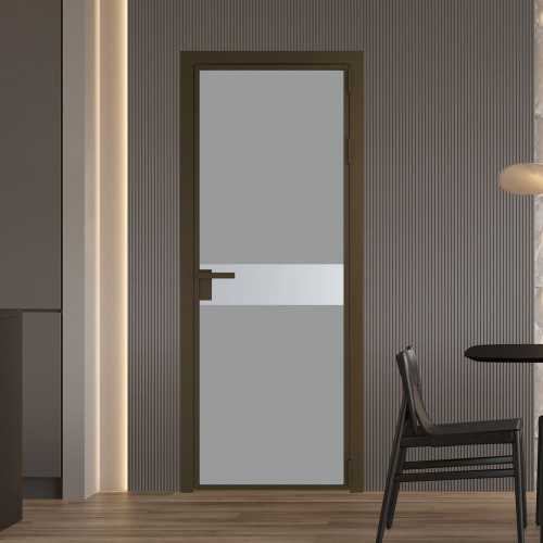 Межкомнатная дверь ProfilDoors 6 AG стекло Монохром серый триплекс цвет профиля Деорэ вставка Лайт Грей