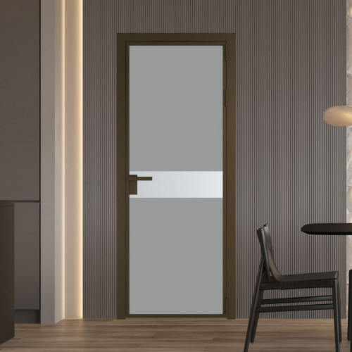 Межкомнатная дверь ProfilDoors 6 AG стекло Монохром серый триплекс цвет профиля Деорэ вставка Вайт