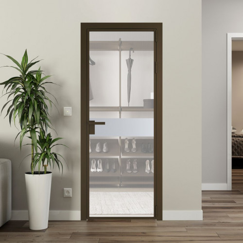 Межкомнатная дверь ProfilDoors 6 AG стекло Мору двухстороннее белое цвет профиля Деорэ вставка Лайт Грей