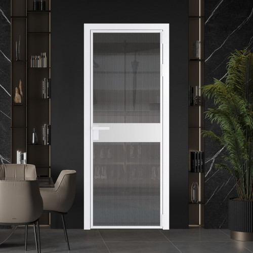 Межкомнатная дверь ProfilDoors 6 AG стекло Мору тонированное цвет профиля Вайт вставка Крем Вайт