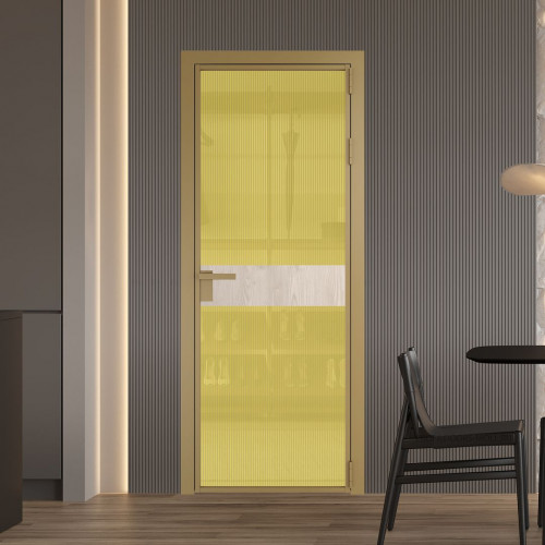 Межкомнатная дверь ProfilDoors 6 AG стекло Мору золото цвет профиля Золото вставка Каштан светлый