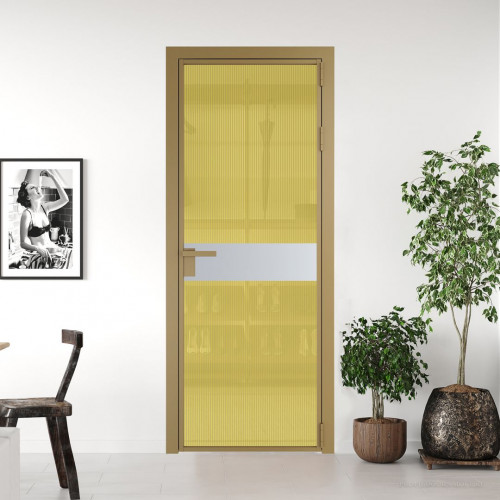 Межкомнатная дверь ProfilDoors 6 AG стекло Мору золото цвет профиля Золото вставка Лайт Грей