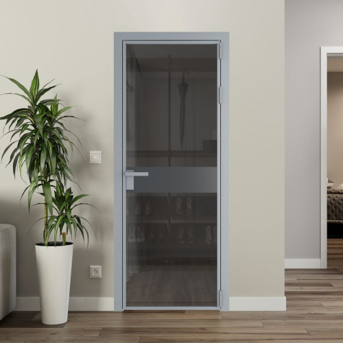 Межкомнатная дверь ProfilDoors 6 AG стекло Тонированное цвет профиля Серебро вставка Графит