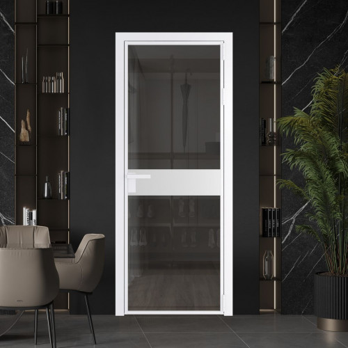 Межкомнатная дверь ProfilDoors 6 AG стекло Тонированное цвет профиля Вайт вставка Крем Вайт