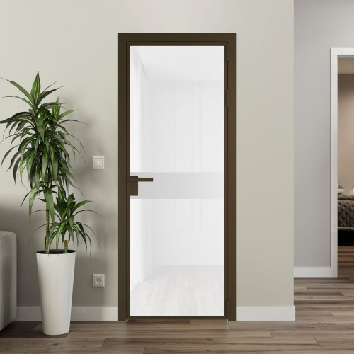 Межкомнатная дверь ProfilDoors 6 AG стекло Триплекс белый цвет профиля Деорэ вставка Крем Вайт