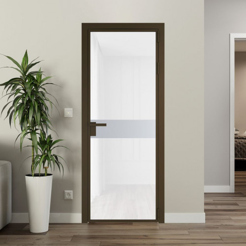 Межкомнатная дверь ProfilDoors 6 AG стекло Триплекс белый цвет профиля Деорэ вставка Лайт Грей