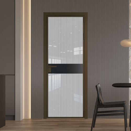 Межкомнатная дверь ProfilDoors 6 AG стекло Узор Страйп цвет профиля Деорэ вставка Блэк