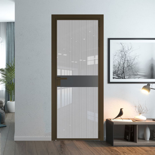 Межкомнатная дверь ProfilDoors 6 AG стекло Узор Страйп цвет профиля Деорэ вставка Графит