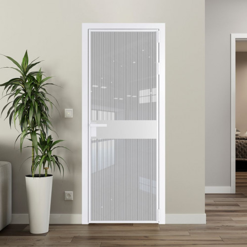 Межкомнатная дверь ProfilDoors 6 AG стекло Узор Страйп цвет профиля Вайт вставка Крем Вайт