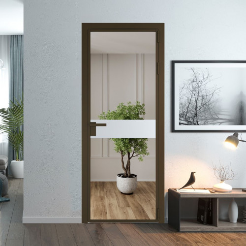 Межкомнатная дверь ProfilDoors 6 AG стекло Зеркало цвет профиля Деорэ вставка Вайт