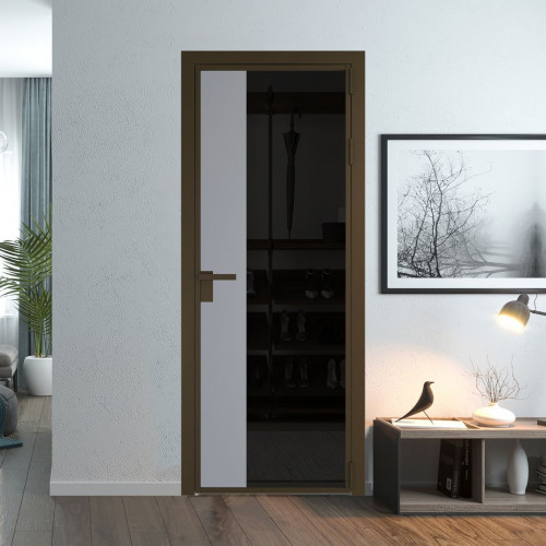 Межкомнатная дверь ProfilDoors 7 AG стекло Черное тонированное цвет профиля Деорэ вставка Смоки