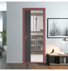 Межкомнатная дверь ProfilDoors 7 AG стекло Комфорт нейтрал цвет профиля Красный антрацит вставка Графит