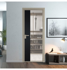 Межкомнатная дверь ProfilDoors 7 AG стекло Комфорт нейтрал цвет профиля Никель матовый вставка Блэк